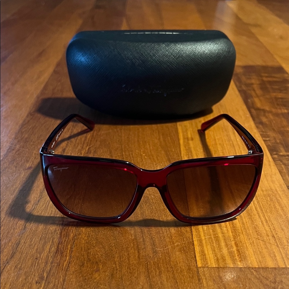 Salvatore Ferragamo Burgundy Sunglasses